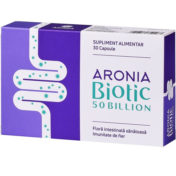 Aronia Biotic 50 Billion — probiotic și prebiotic premium care protejează microflora intestinală și sistemul digestiv - Imunitate & Detoxifiere