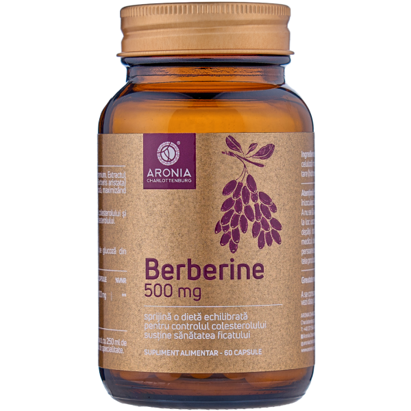 Berberine la 500mg — 60 de capsule  cu proprietăți de echilibrare a valorilor glicemiei și de fortificare a mecanismelor de detoxifiere - Imunitate & Detoxifiere – ofertă, preț și specificații