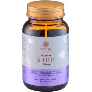 Premium 5-HTP 100 mg — 60 capsule care cresc serotonina și starea de bine, diminuând anxietatea și depresia - Imunitate & Detoxifiere