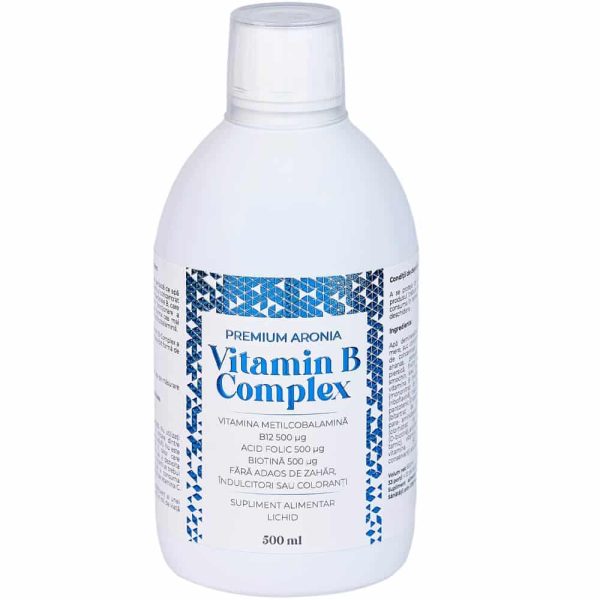 Premium Aronia Vitamin B-Complex 500ml - Imunitate & Detoxifiere