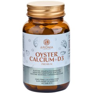 Premium Oyster Calcium + D3 - 60 tablete cu Calciu natural și Vitamina D3 - Imunitate & Detoxifiere