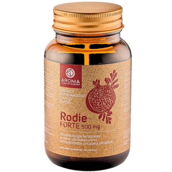 Rodie Forte la 500mg — 60 capsule din Rodie cu numeroase beneficii pentru corp și pentru minte - Imunitate & Detoxifiere