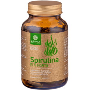 Spirulina ECO  Forte — 120 capsule din Spirulină, o algă cu beneficii pentru mușchi, energie, inimă și digestie - Imunitate & Detoxifiere