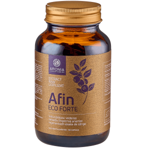 Afin Forte 120 capsule RAW ECO - supliment din afine ecologice Flacon cu 120 capsule Afin Forte RAW ECO din afine, 400 mg/capsulă
