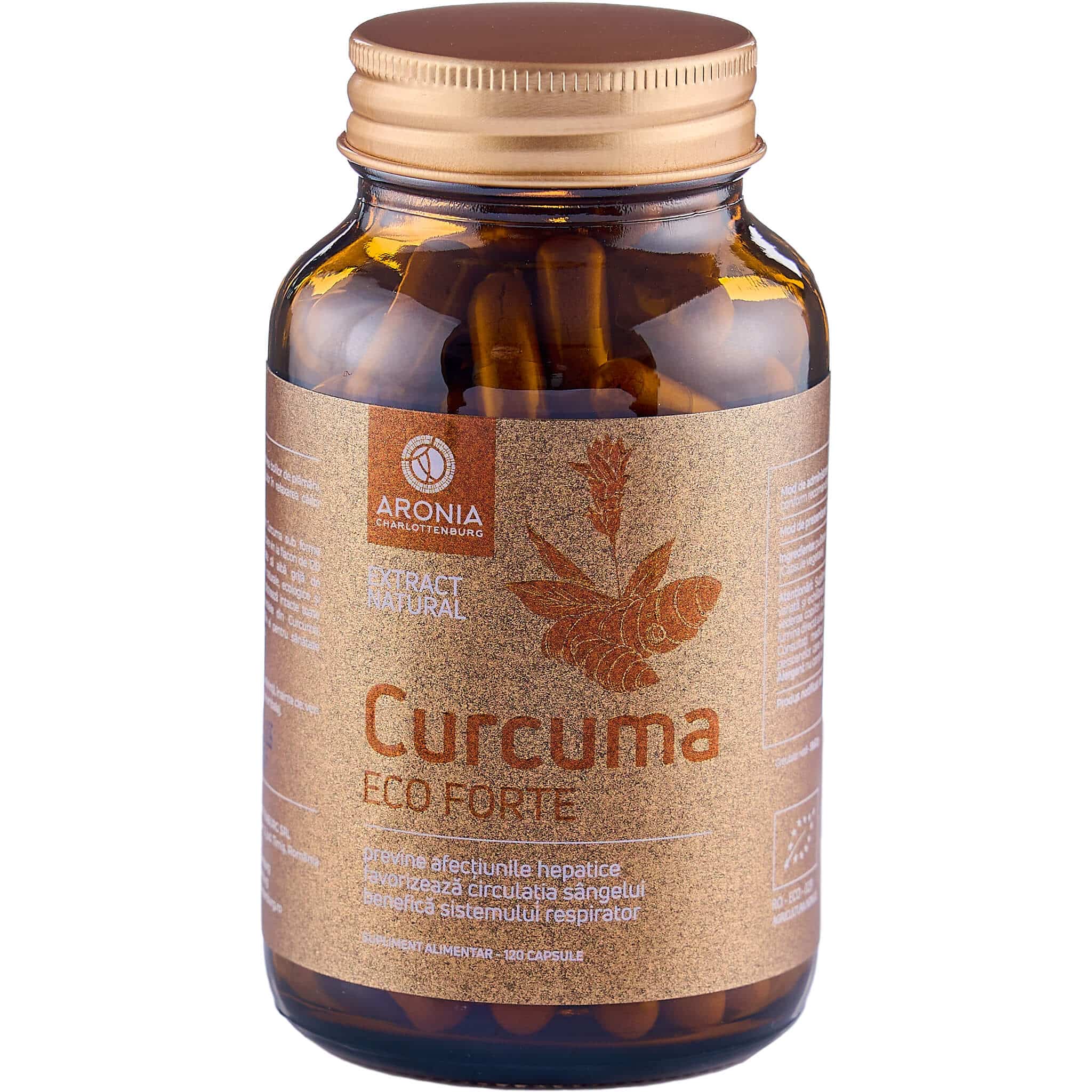 Curcuma ECO Forte 120 capsule - supliment alimentar ecologic din curcuma
