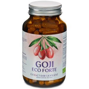 Flacon cu capsule Goji ECO Forte 120 - supliment ecologic, vegan
