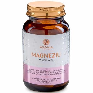 Magneziu 375 mg cu Vitamina B6 – 60 capsule, supliment alimentar pentru energie și sistem nervos