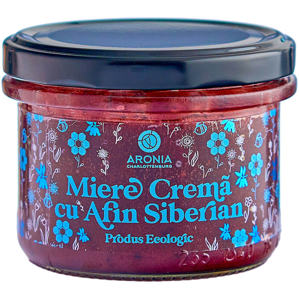 Miere cremă cu afin siberian 220g ECO în borcan
