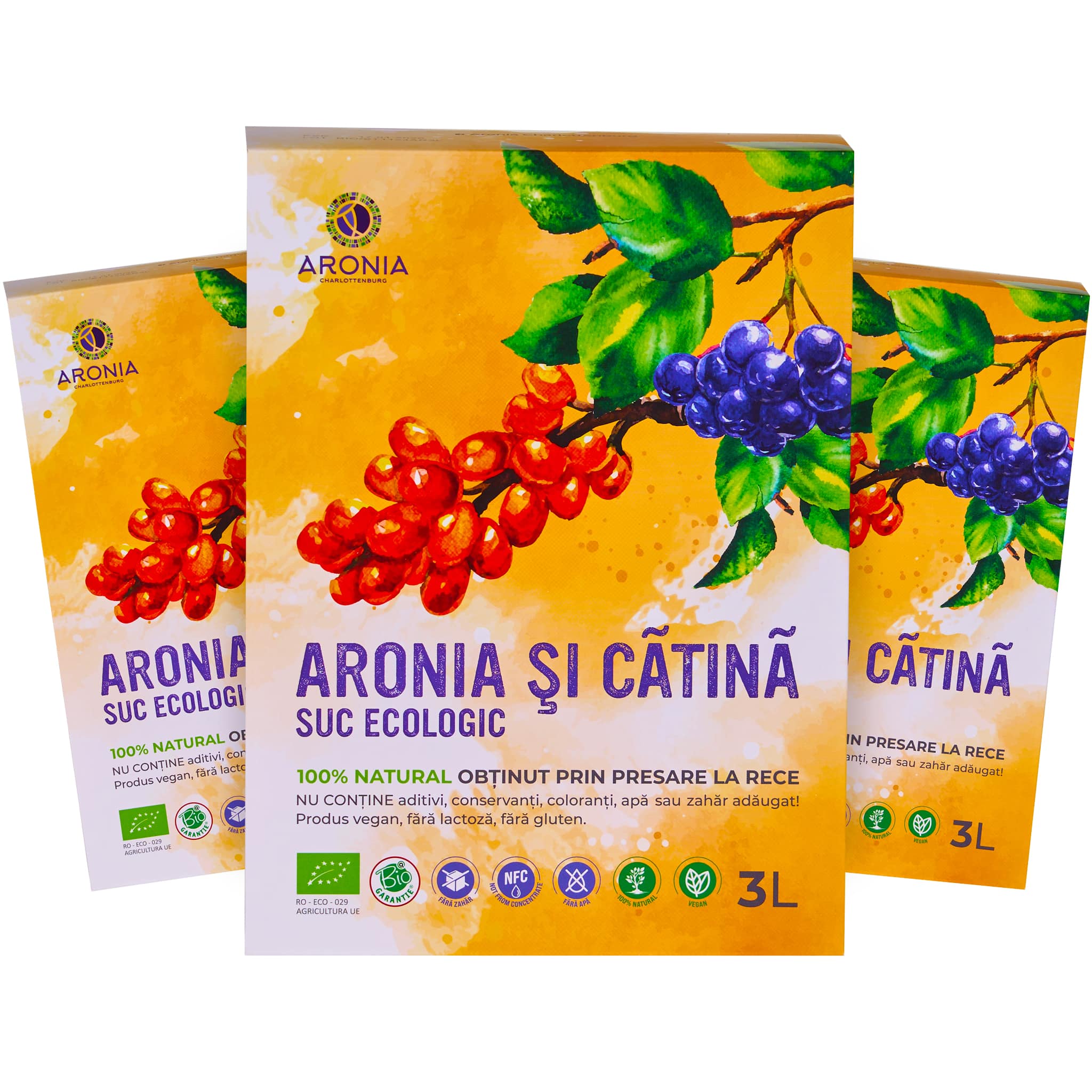 Promo 3x3L suc aronia și cătină eco, natural, fără aditivi