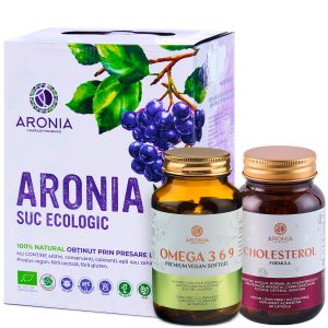 Pachet Protocol Colesterol Sub Control - aronia, capsule Omega 3-6-9 şi Colesterol Formula