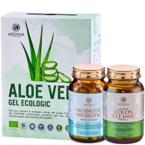 Pachet protocol sănătate gastrointestinală: Aloe Vera, Colon Cleanse, Probiotic-Prebiotic