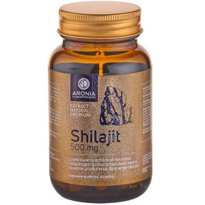 Shilajit 500mg — 60 capsule cu pulbere de Shilajit din Munții Himalaya