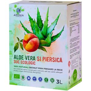Suc Aloe Vera & Piersică 3L (RO-ECO-029) Suc de Aloe Vera și Piersică 3L - ambalaj produs ecologic