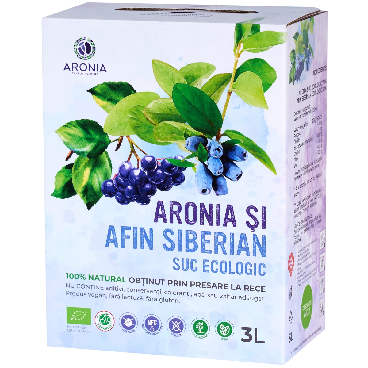Suc de Aronia și Afin Siberian 3L ECO – Imunitate & Detoxifiere