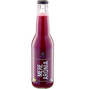 Sticlă suc aronia și măr 330ml ecologic, presat la rece