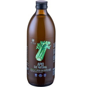 Suc de Apio 100% Natural – 500ml Sticlă 500ml suc 100% natural de apio, presat la rece, fără aditivi