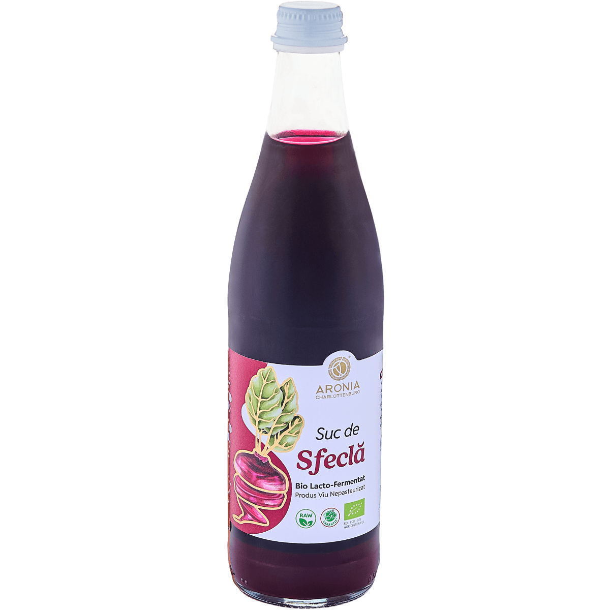 Sticlă 500ml suc de sfeclă BIO lacto-fermentat nepasteurizat